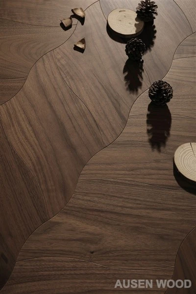 Suelo de parquet de hojas de nogal negro